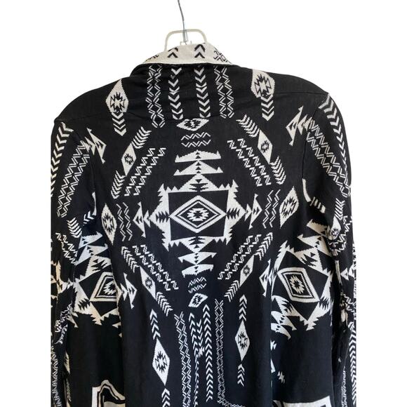H&M Divided Southwestern Print‎ Open Waterfall Cardigan Reversible Sweater XS - Picture 10 of 14